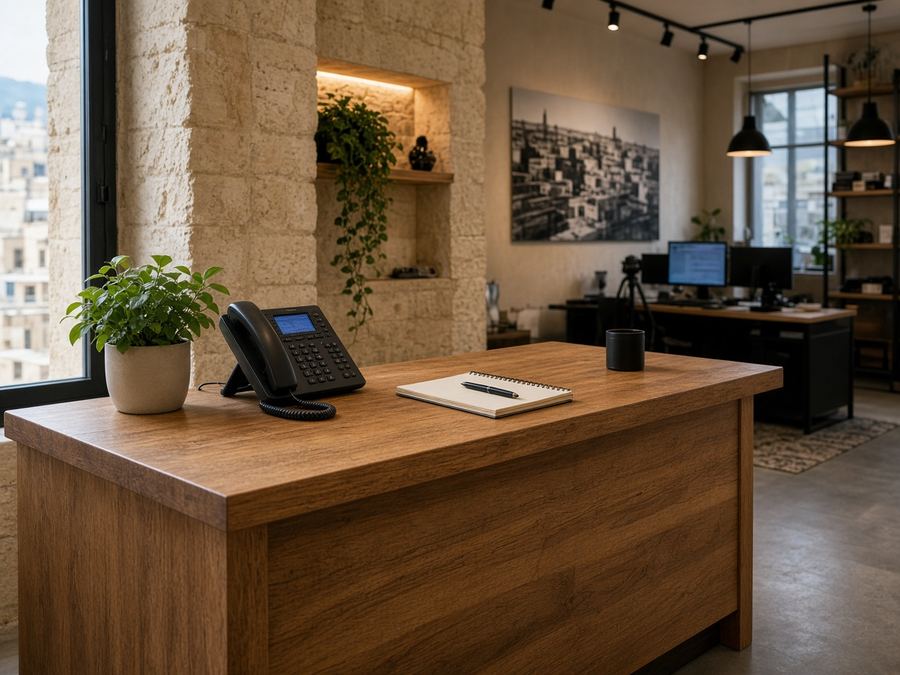 Contact desk at Eucomdisto Newsroom in Valletta